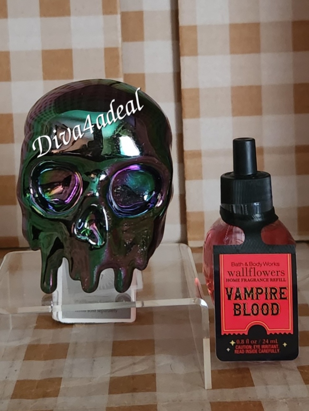 Bath & Body Works DRIPPING SKULL Nightlight Wallflower Plug & Refill Bundle